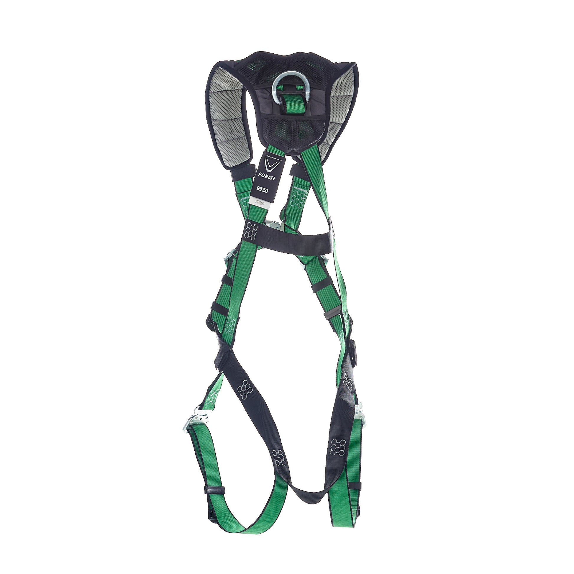 MSA V-FORM+ Harness w/Back, Front & Side D-Rings - Tongue Buckle Leg Straps - Standard - 10206137