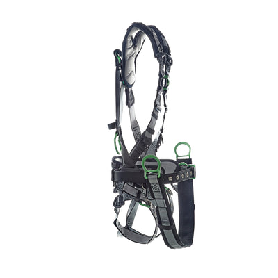 MSA V-FIT Derrick Harness w/Back, Front & Side D-Rings - Tongue Buckle Leg Straps - Shoulder Padding - Super Extra Large - 10195207