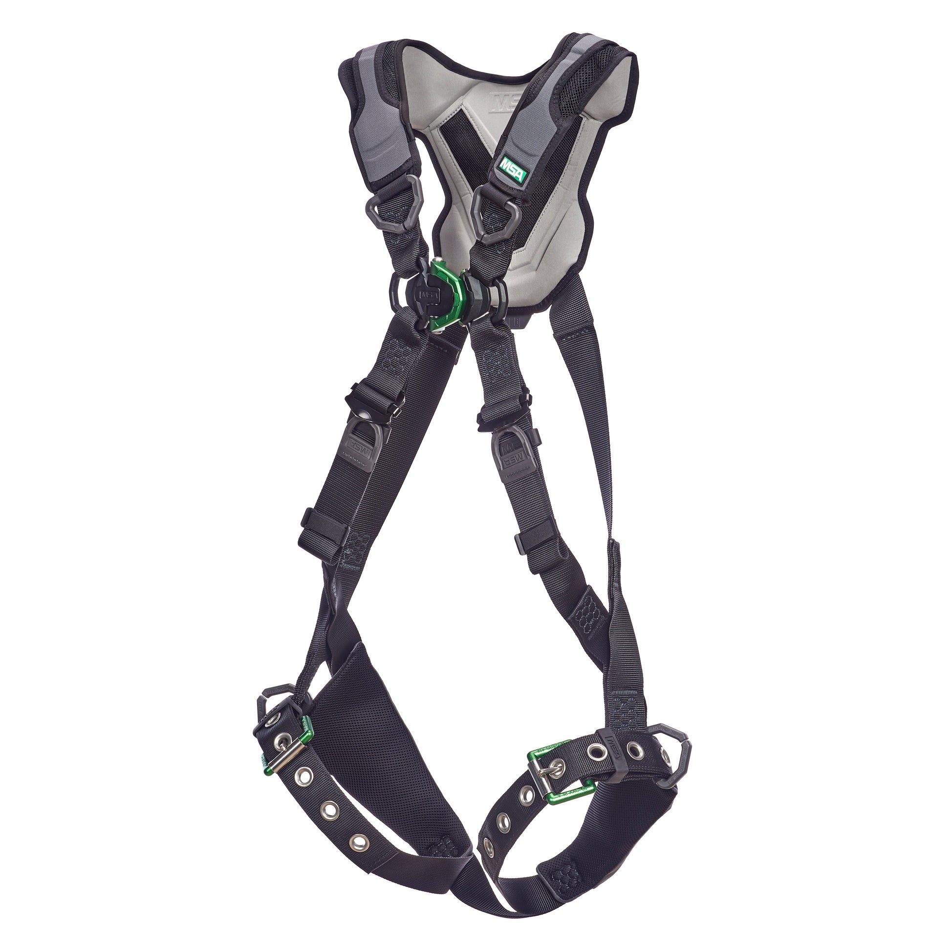 MSA V-FLEX Standard Harness w/Back & Front D-Rings - Tongue Buckle Leg Straps - Standard - 10211321
