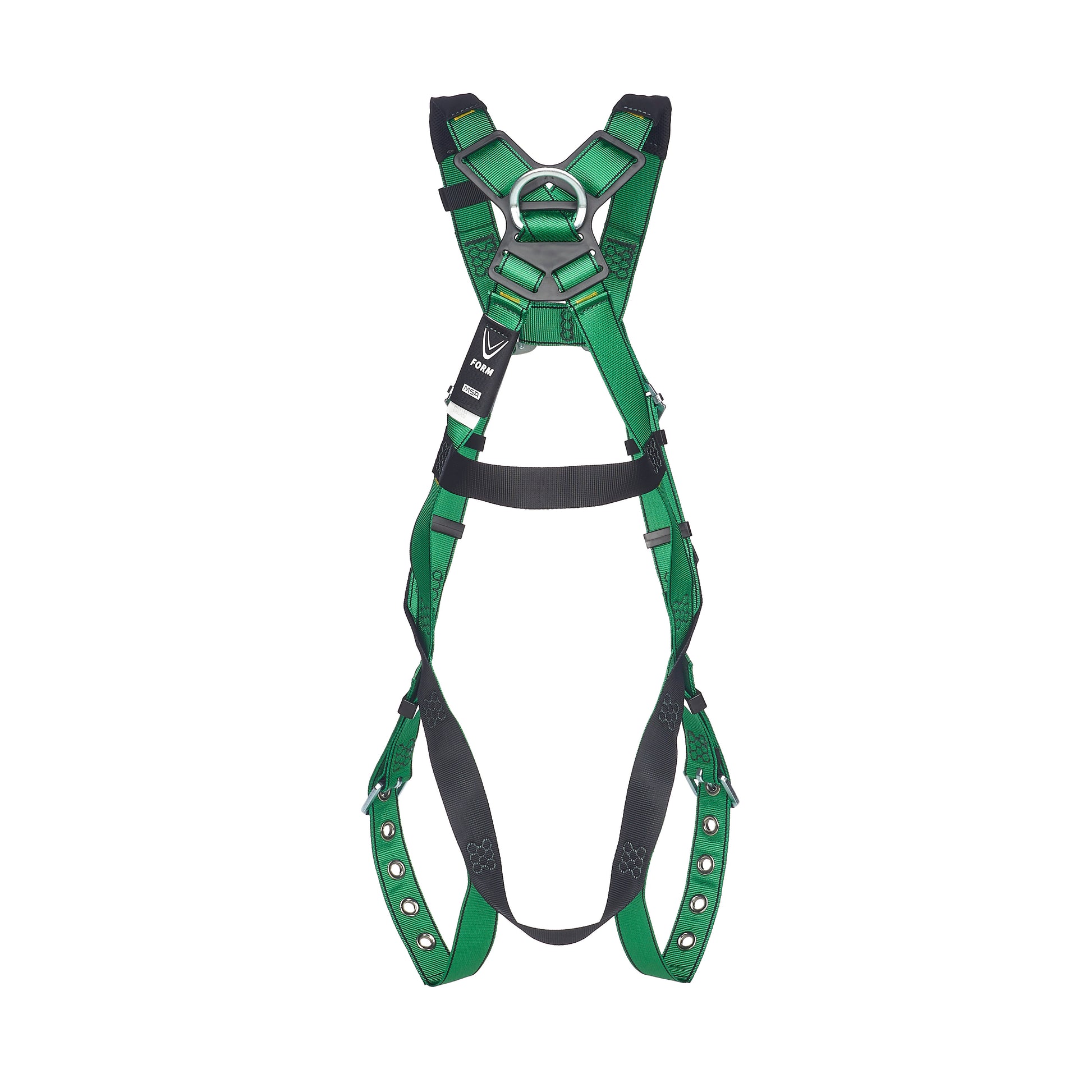 MSA V-FORM Harness w/Back D-Ring - Tongue Buckle Leg Straps Quick Connect Chest Buckle - Extra Large - 10206059
