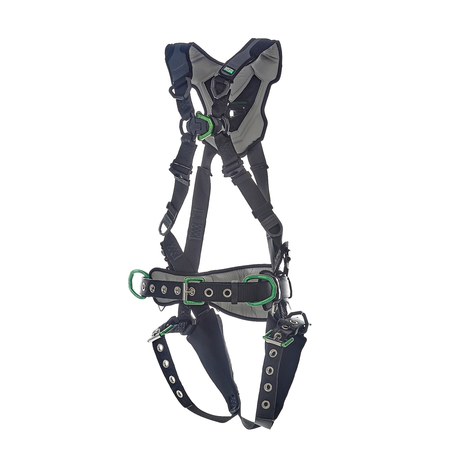 MSA V-FLEX Construction Harness w/Back, Front & Side D-Rings - Tongue Buckle Leg Straps - Extra Large - 10211348