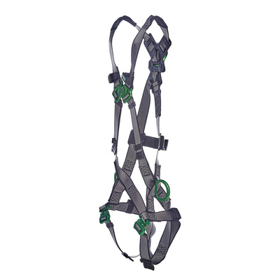 MSA V-FIT Harness w/Back & Side D-Rings - Quick-Connect Leg Straps - Extra Large - 10195066