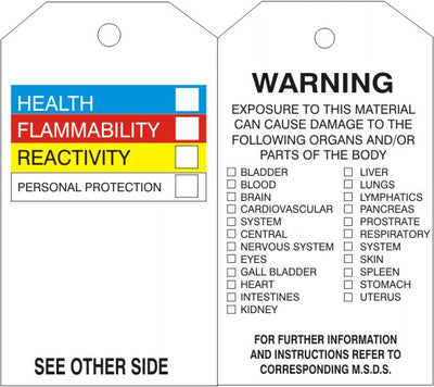 RIGHT-TO-KNOW ACCIDENT PREVENTION TAG