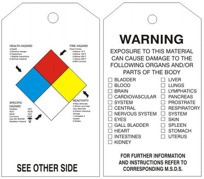 RIGHT-TO-KNOW ACCIDENT PREVENTION TAG HEALTH FIRE REACTIVITY