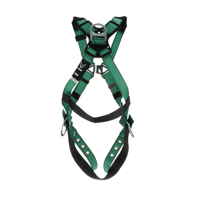 MSA V-FORM Harness w/Back & Side D-Rings - Tongue Buckle Leg Straps - Super Extra Large - 10197217