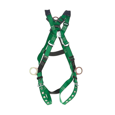 MSA V-FORM Harness w/Back & Side D-Rings - Tongue Buckle Leg Straps Quick Connect Chest Buckle - Super Extra Large - 10206064