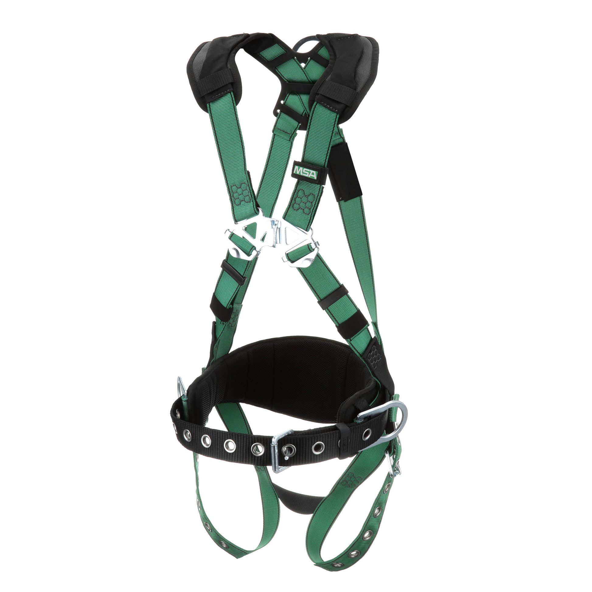MSA V-FORM Construction Harness w/Back & Side D-Rings - Tongue Buckle Leg Straps - Shoulder Padding - Super Extra Large - 10197366