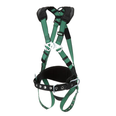 MSA V-FORM Construction Harness w/Back & Side D-Rings - Tongue Buckle Leg Straps - Shoulder Padding - Super Extra Large - 10197366