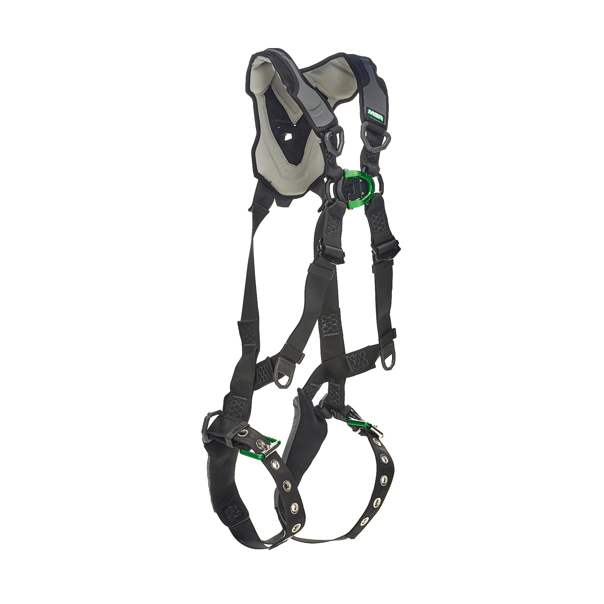 MSA V-FLEX Harness w/Back & Front D-Rings - Tongue Buckle Leg Straps - Super Extra Large - 10211323