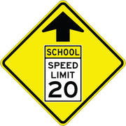UP ARROW SCHOOL SPEED LIMIT SPECIFY SPEED LIMIT - UP ARROW SCHOOL SPEED LIMIT SPECIFY SPEED LIMIT, 30”, Aluminum (.080) Diamond Grade Reflective