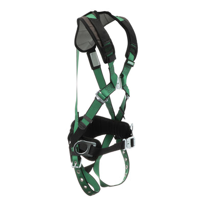 MSA V-FORM+ Construction Harness w/Back & Side D-Rings - Tongue Buckle Leg Straps - Shoulder Padding - Extra Small - 10206160