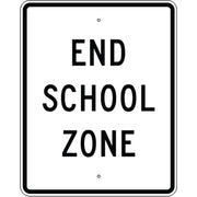 END SCHOOL ZONE - SCHOOL ZONE SIGN - END SCHOOL ZONE - SCHOOL ZONE SIGN, 30X24,