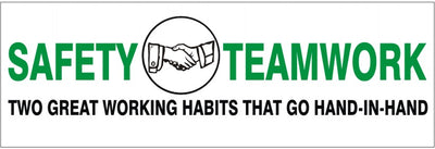 SAFETY PICTO TEAMWORK TWO GREAT WORKING HABITS THAT GO HAND