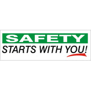 SAFETY WHT/GRN STARTS WITH YOU! RED UNDERLINE - SAFETY WHT/GRN STARTS WITH YOU! RED UNDERLINE, 48x120, Banner