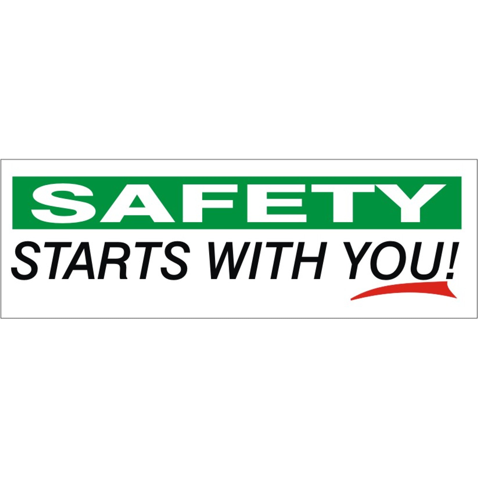 SAFETY WHT/GRN STARTS WITH YOU! RED UNDERLINE - SAFETY WHT/GRN STARTS WITH YOU! RED UNDERLINE, 48x120, Banner