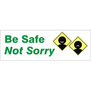 BE SAFE NOT SORRY YELLOW PICTOS - BE SAFE NOT SORRY YELLOW PICTOS, 48x120, Banner