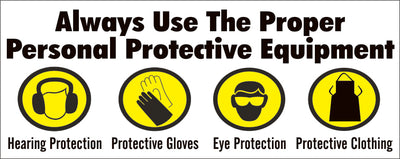 ALWAYS USE THE PROPER PERSONAL PROTECTIVE EQUIPMENT-HEARING PROTECTION PROTECTIVE