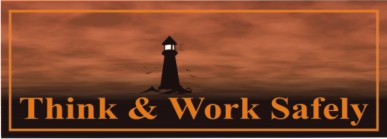 THINK & WORK SAFELY WITH PICTO - REINFORCED WHITE VINYL WITH 4