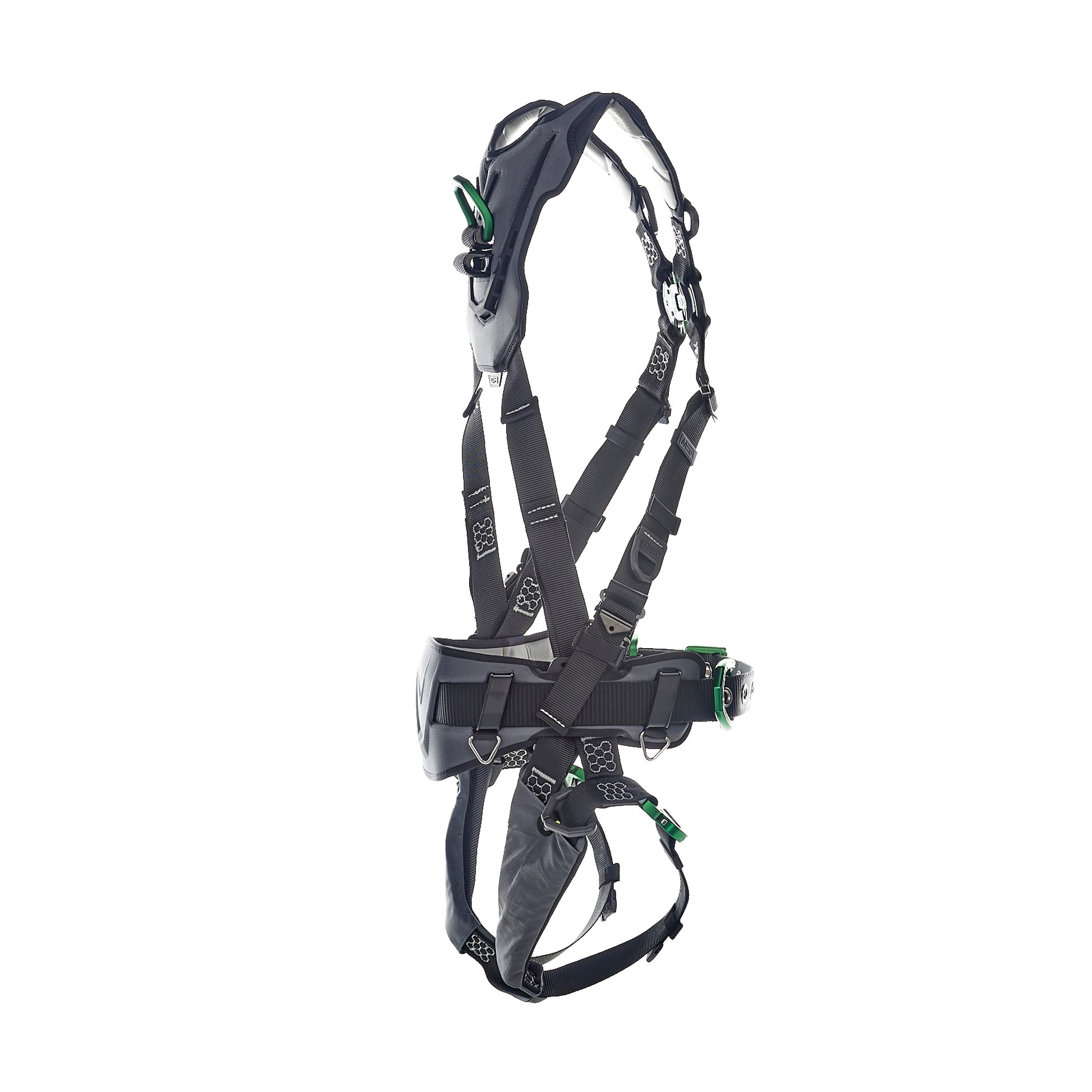 MSA V-FLEX Construction Harness w/Back, Front & Side D-Rings - Quick Connect Leg Straps - Extra Large - 10211344