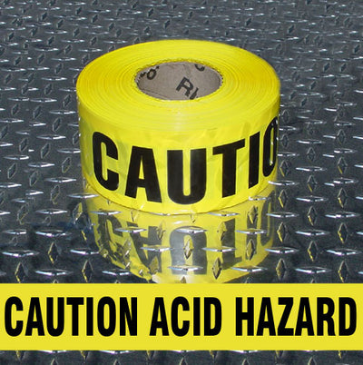BARRICADE TAPE - CAUTION ACID HAZARD