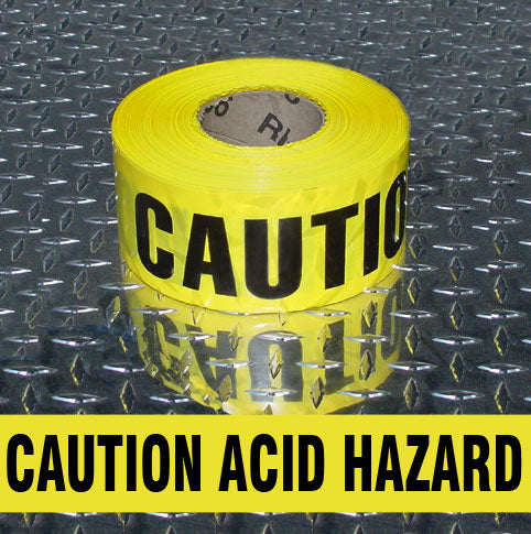 BARRICADE TAPE - CAUTION ACID HAZARD - BARRICADE TAPE - CAUTION ACID HAZARD, 3x1000,