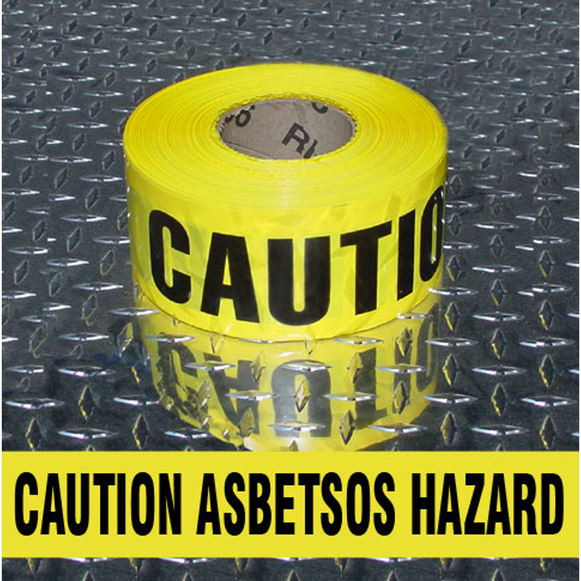 BARRICADE TAPE - CAUTION ASBESTOS HAZARD - BARRICADE TAPE - CAUTION ASBESTOS HAZARD, 3”X1000,