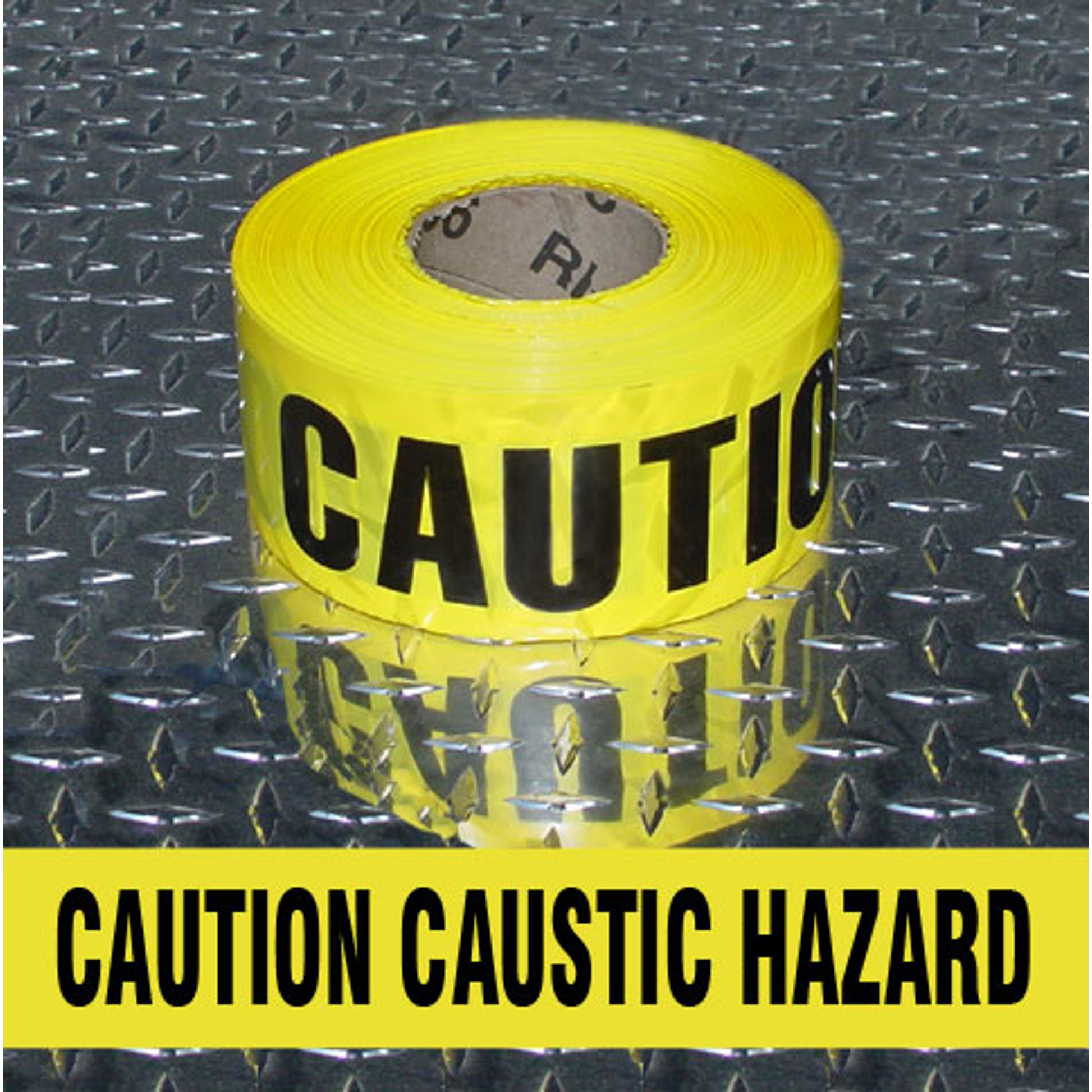 BARRICADE TAPE - CAUTION CAUSTIC HAZARD - BARRICADE TAPE - CAUTION CAUSTIC HAZARD, 3x1000,