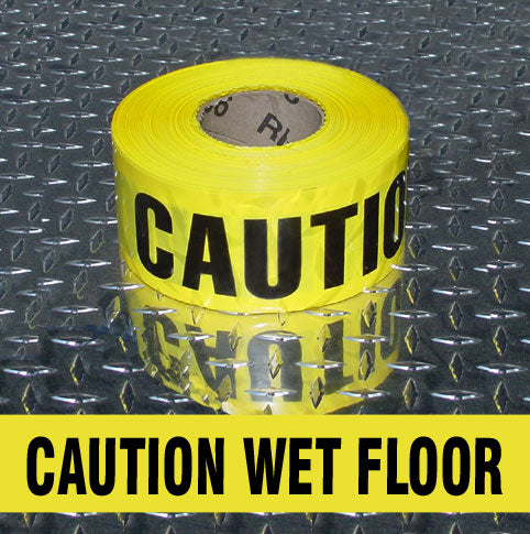 BARRICADE TAPE - CAUTION WET FLOOR - BARRICADE TAPE - CAUTION WET FLOOR, 3x1000,