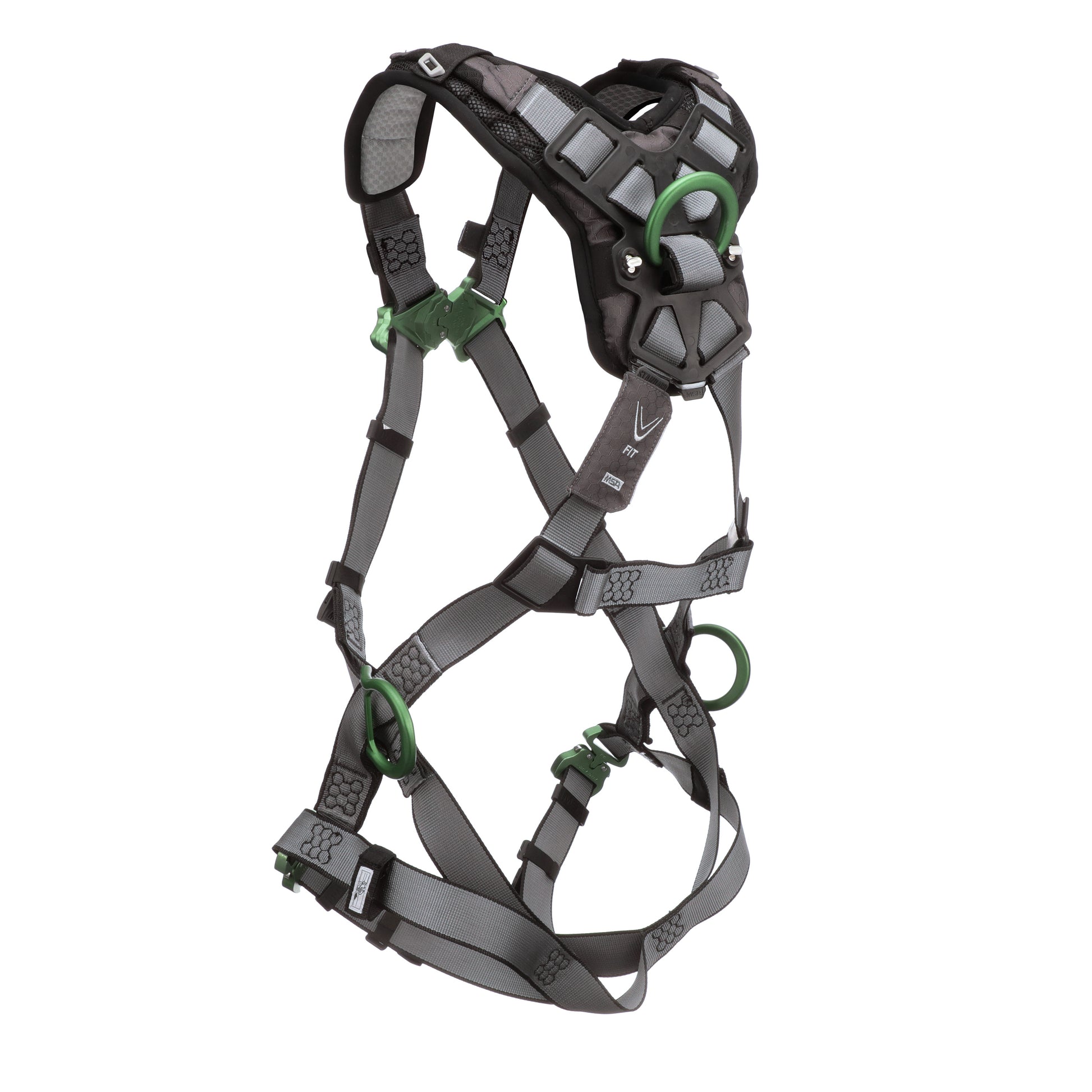 MSA V-FIT Harness w/Back & Side D-Rings - Quick-Connect Leg Straps - Shoulder Padding - Super Extra Large - 10194875