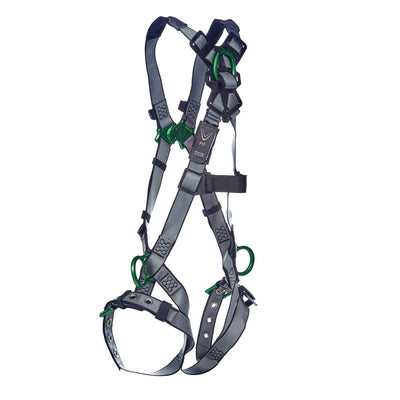 MSA V-FIT Harness w/Back & Side D-Rings - Tongue Buckle Leg Straps - Extra Large - 10195111