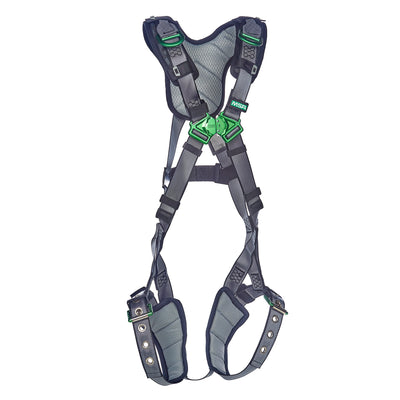 MSA V-FIT Harness w/Back & Shoulder D-Rings - Tongue Buckle Leg Straps - Shoulder & Leg Padding - Super Extra Large - 10195030