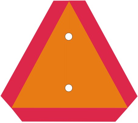 SLOW MOVING VEHICLE SIGN HIGH REF - SLOW MOVING VEHICLE SIGN HIGH REF, 14X16, Aluminum (.040)