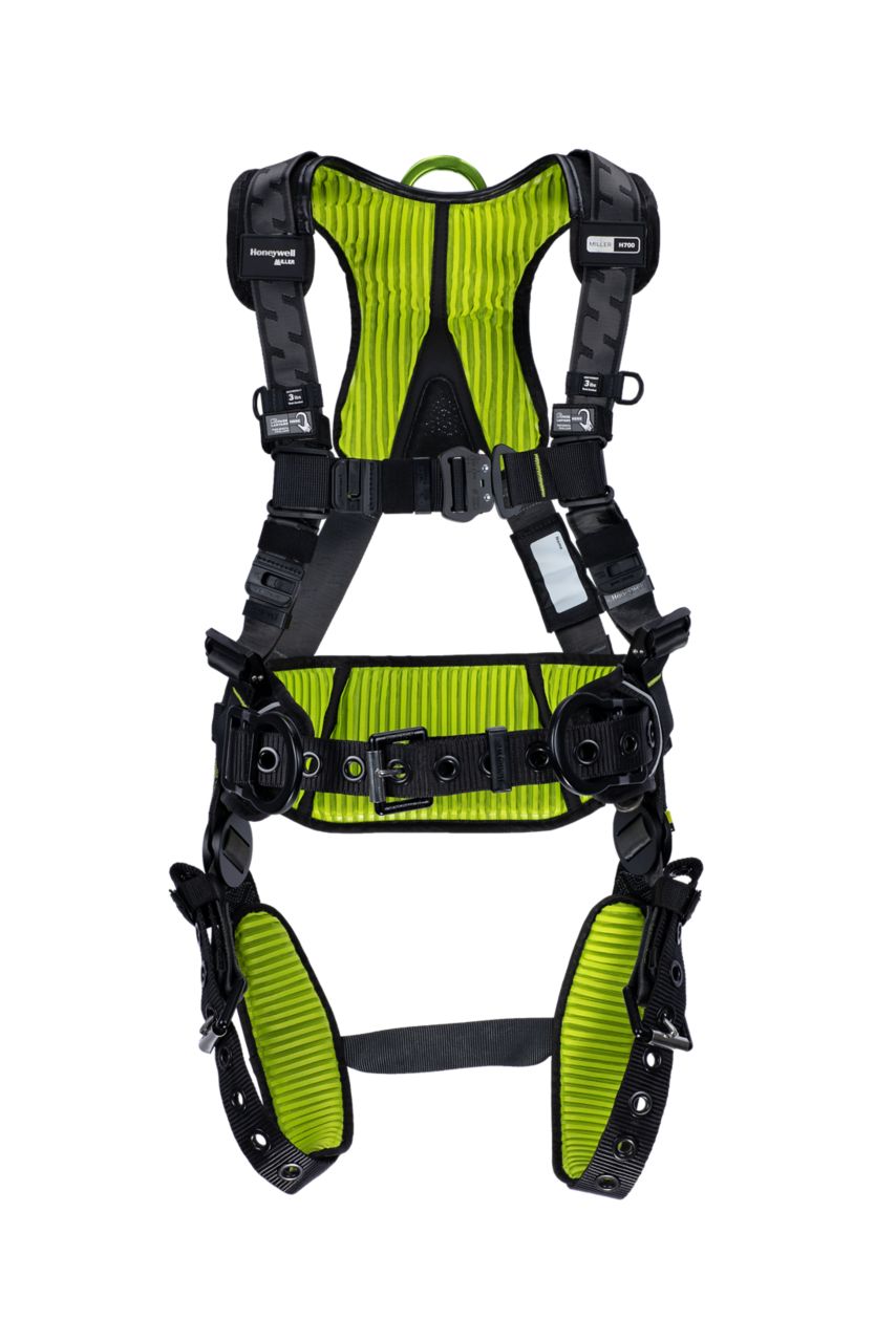 Miller H700 Construction Comfort 2 Point Harness w/ Tongue Buckle Leg Buckles and QC Chest Buckles H7CC2A4 - Size 3/4XL