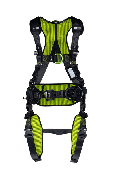 Miller H700 Construction Comfort 3 Point Harness w/ Tongue Buckle Leg Buckles and QC Chest Buckles H7CC1A2 - Size UNIV