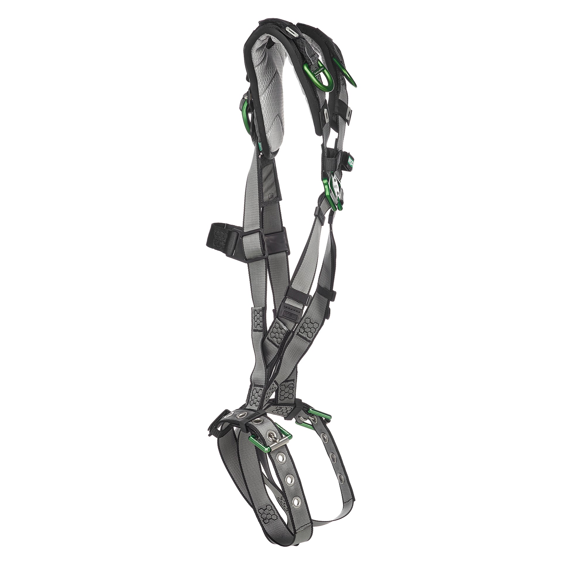 MSA V-FIT Harness w/Back & Shoulder D-Rings - Tongue Buckle Leg Straps - Shoulder Padding - Extra Small - 10194936