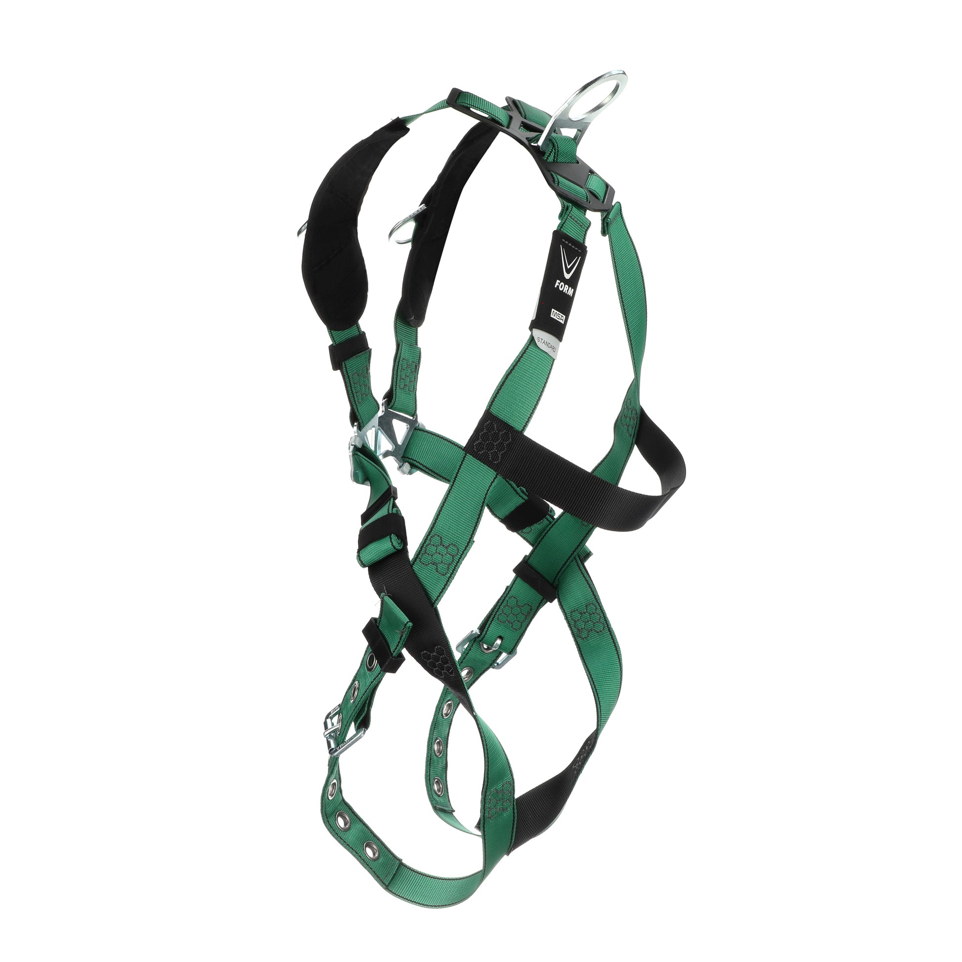 MSA V-FORM Harness w/Back & Shoulder D-Rings - Tongue Buckle Leg Straps - Extra Small - 10197218
