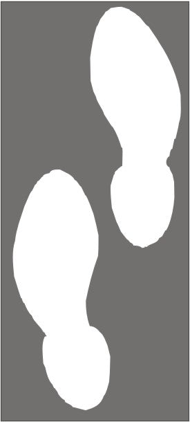 TWO STENCIL SHOE PRINTS