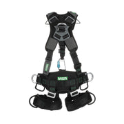 MSA Gravity Suspension Harness w/Back, Front, Belly, & Side D-Rings - Lumbar, Shoulder & Leg Padding - Medium - 10150457