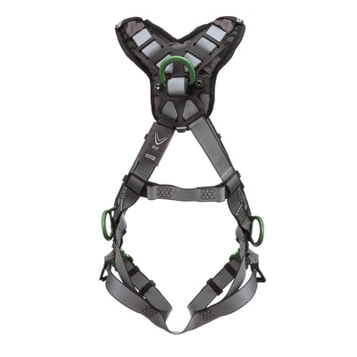 MSA V-FIT Harness w/Back & Side D-Rings - Quick-Connect Leg Straps - Shoulder Padding - Extra Large - 10194874