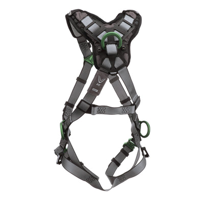 MSA V-FIT Harness w/Back & Side D-Rings - Quick-Connect Leg Straps - Shoulder Padding - Super Extra Large - 10194875