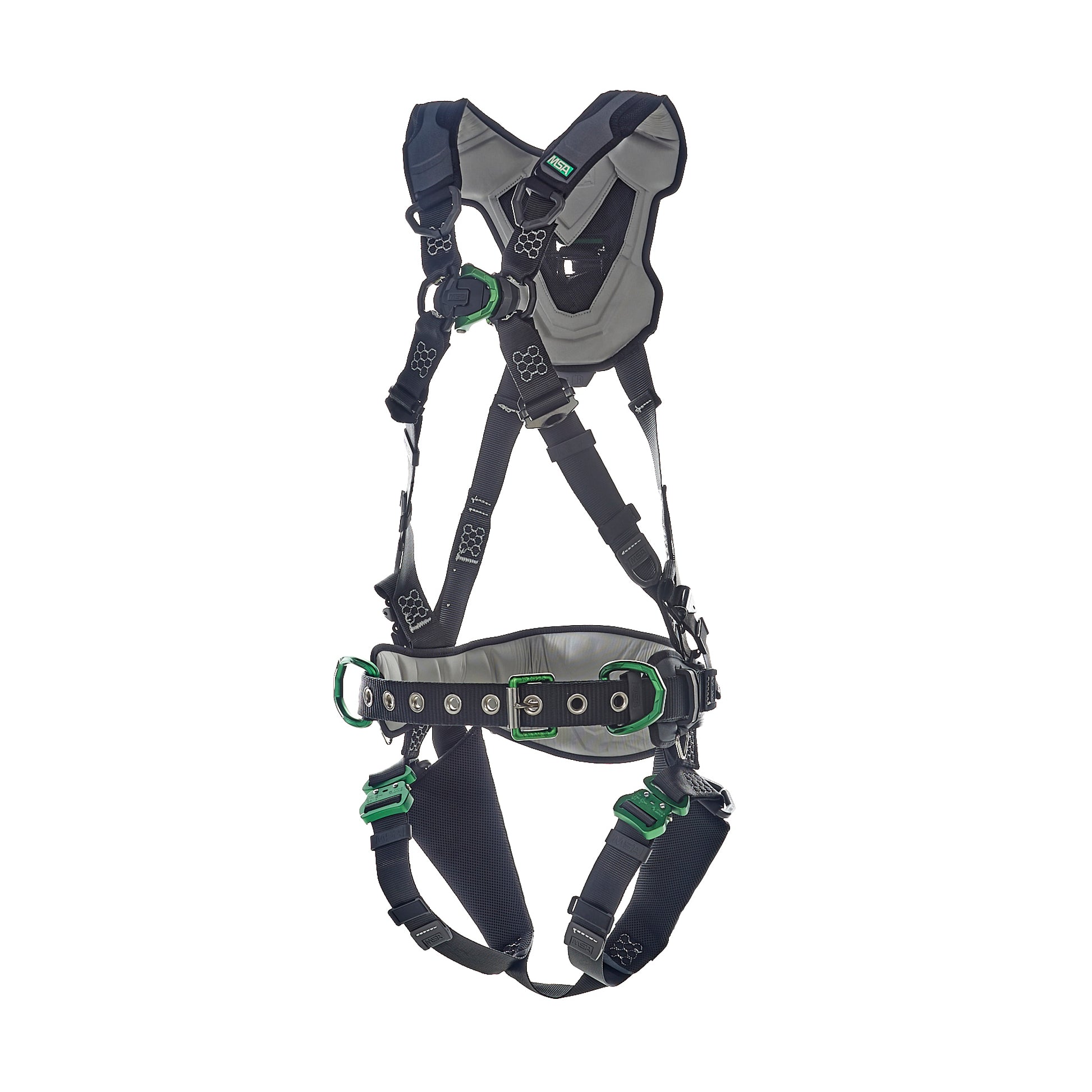 MSA V-FLEX Construction Harness w/Back, Front & Side D-Rings - Quick Connect Leg Straps - Extra Large - 10211344
