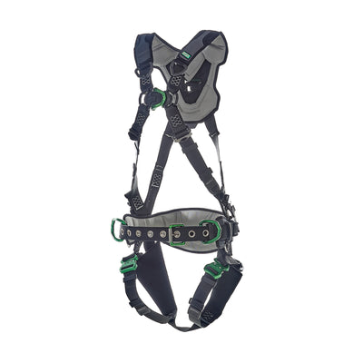 MSA V-FLEX Construction Harness w/Back, Front & Side D-Rings - Quick Connect Leg Straps - Extra Large - 10211344