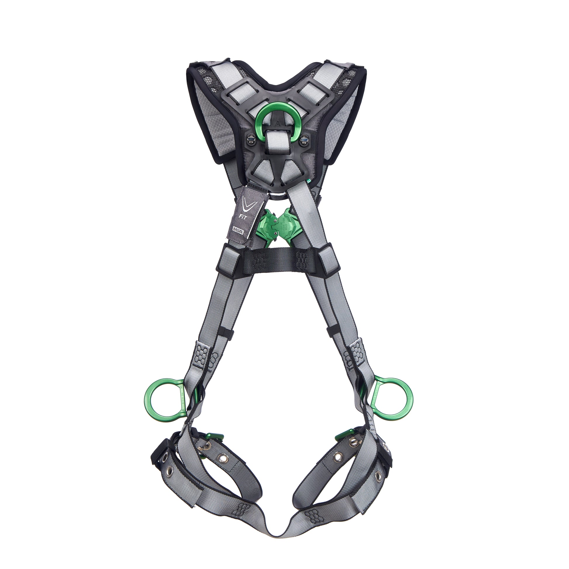 MSA V-FIT Harness w/Back & Side D-Rings - Tongue Buckle Leg Straps - Shoulder Padding - Extra Small - 10194908
