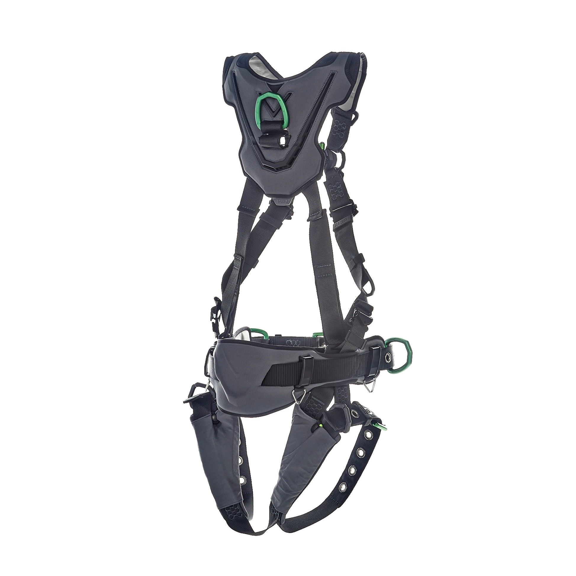 MSA V-FLEX Construction Harness w/Back, Front & Side D-Rings - Tongue Buckle Leg Straps - Extra Large - 10211348