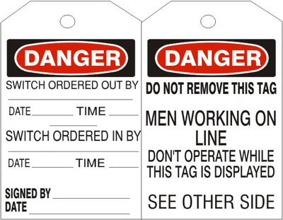 DANGER SWITCH ORDER TAGS