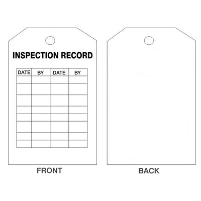 INSPECTION RECORD TAGS - INSPECTION RECORD TAGS, 6.125X3, Rigid Vinyl