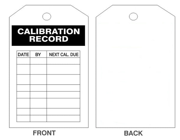 CALIBRATION RECORD TAGS