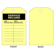 SERVICE RECORD TAGS - SERVICE RECORD TAGS, 6.125X3, Rigid Vinyl