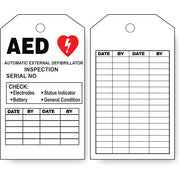 AED INSPECTION TAG - AED INSPECTION TAG, 6.125X3, Rigid Vinyl