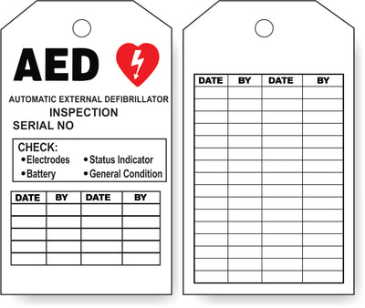 AED INSPECTION TAG